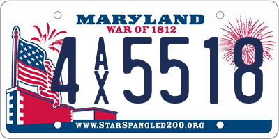 MD license plate 4AX5518
