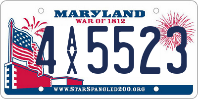 MD license plate 4AX5523