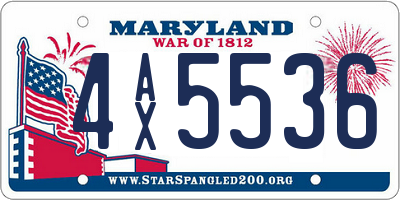 MD license plate 4AX5536