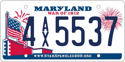 MD license plate 4AX5537