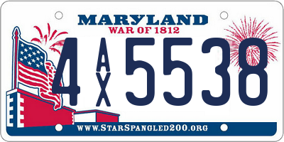 MD license plate 4AX5538