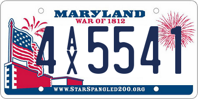 MD license plate 4AX5541