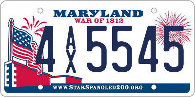MD license plate 4AX5545