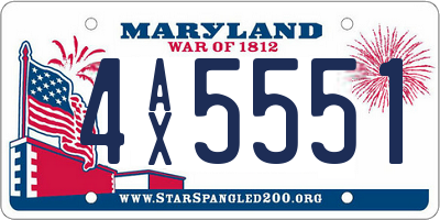 MD license plate 4AX5551