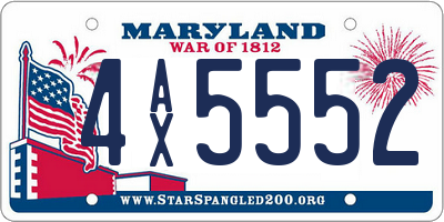 MD license plate 4AX5552