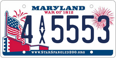 MD license plate 4AX5553