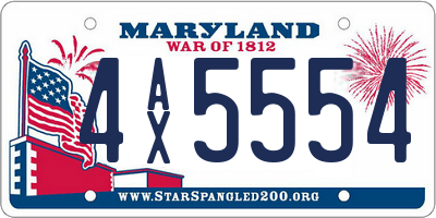 MD license plate 4AX5554