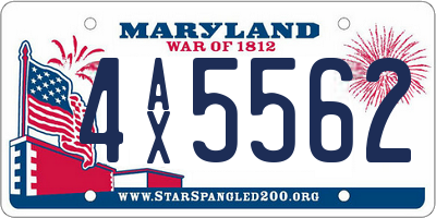 MD license plate 4AX5562