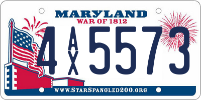 MD license plate 4AX5573