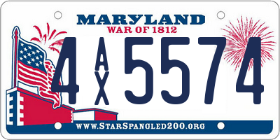 MD license plate 4AX5574