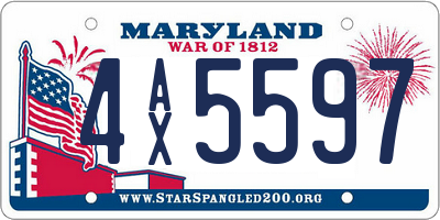 MD license plate 4AX5597