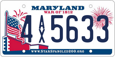 MD license plate 4AX5633