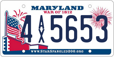 MD license plate 4AX5653