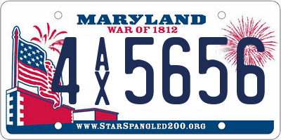 MD license plate 4AX5656
