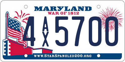 MD license plate 4AX5700