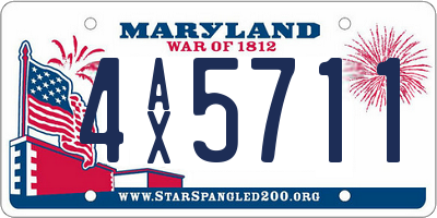 MD license plate 4AX5711