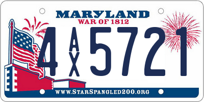 MD license plate 4AX5721