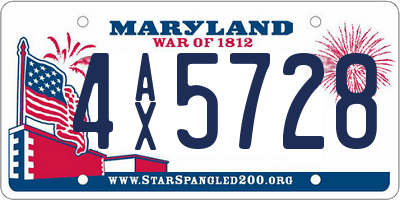 MD license plate 4AX5728
