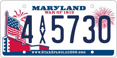MD license plate 4AX5730