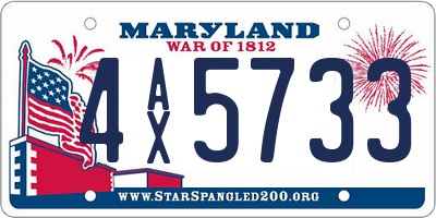 MD license plate 4AX5733