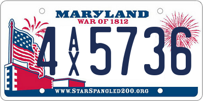 MD license plate 4AX5736