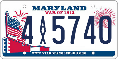MD license plate 4AX5740