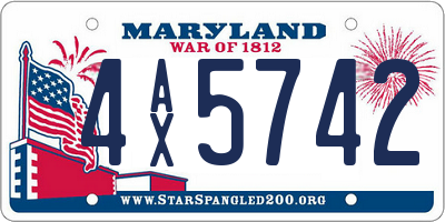 MD license plate 4AX5742