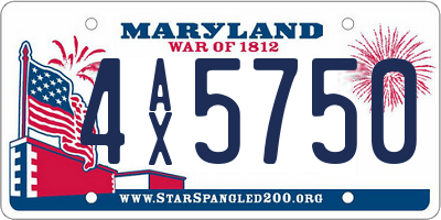 MD license plate 4AX5750