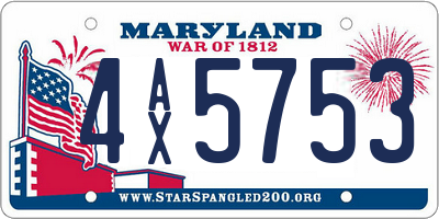 MD license plate 4AX5753
