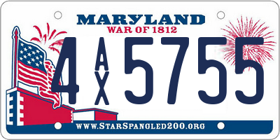 MD license plate 4AX5755