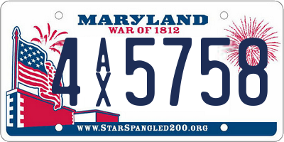 MD license plate 4AX5758