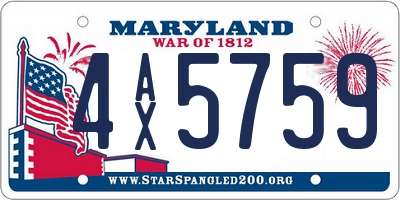 MD license plate 4AX5759