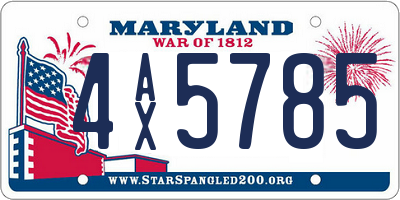MD license plate 4AX5785