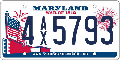MD license plate 4AX5793