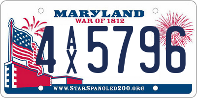 MD license plate 4AX5796