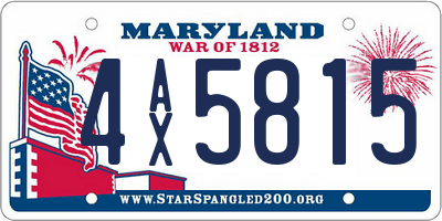 MD license plate 4AX5815