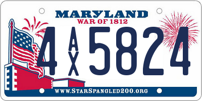 MD license plate 4AX5824