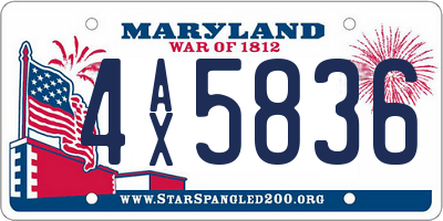 MD license plate 4AX5836