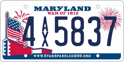 MD license plate 4AX5837