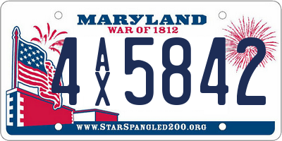 MD license plate 4AX5842