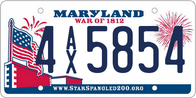 MD license plate 4AX5854