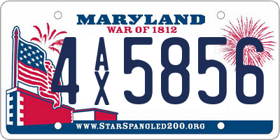MD license plate 4AX5856