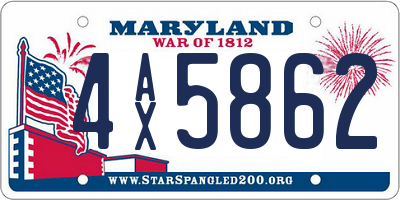 MD license plate 4AX5862
