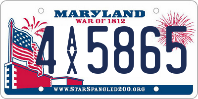 MD license plate 4AX5865