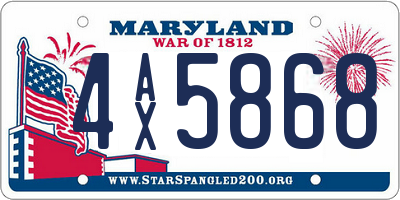 MD license plate 4AX5868