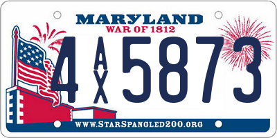MD license plate 4AX5873