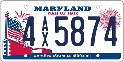 MD license plate 4AX5874