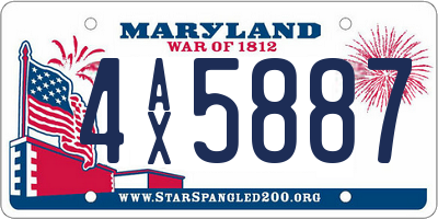 MD license plate 4AX5887