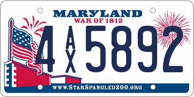 MD license plate 4AX5892