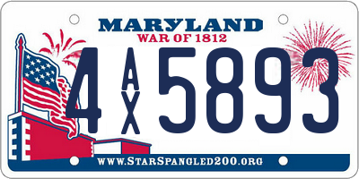 MD license plate 4AX5893